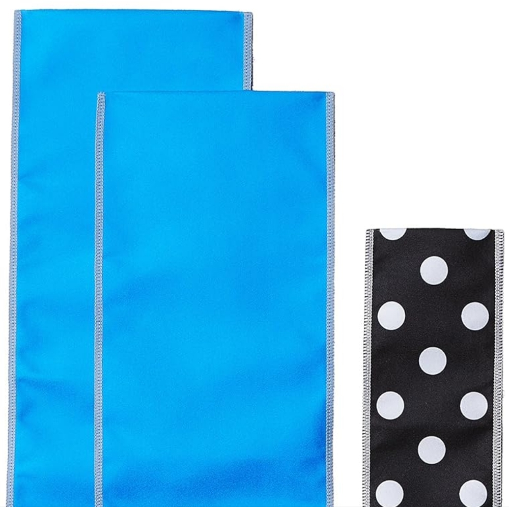 Mission Cooling Towel Combo 2 Towels 8"x30" & 1 Headband - Blue + Polka Dot NWT